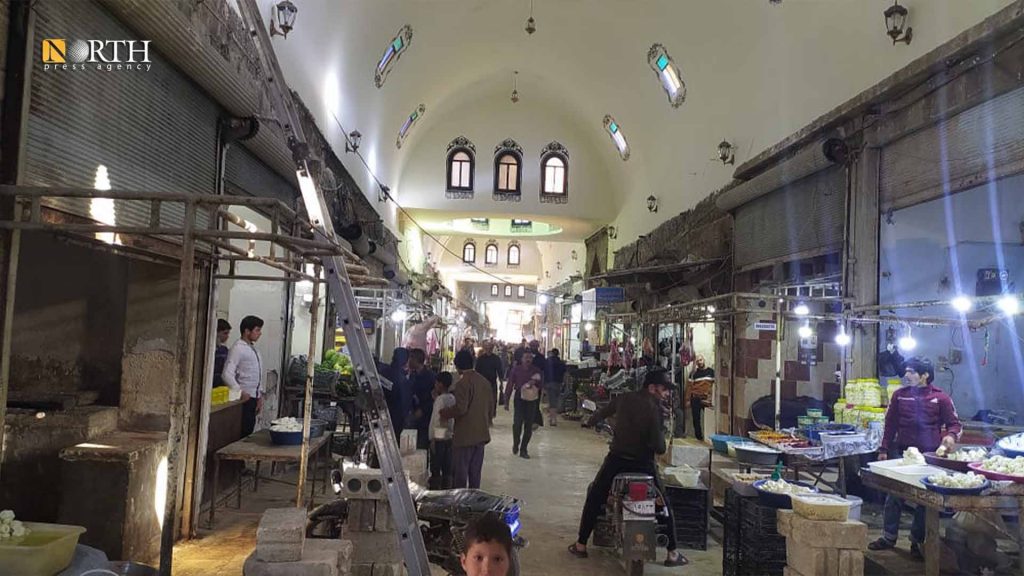 السوق المسقوف في مدينة أعزاز بريف حلب الشمالي- نورث برس