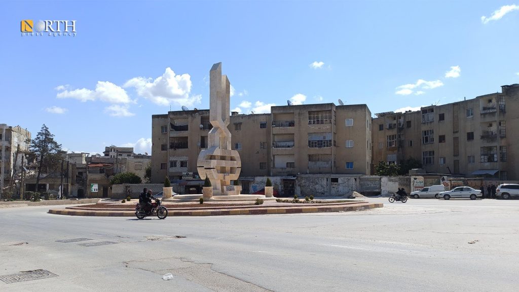 دوار المفتاح في مدينة إدلب- أرشيفية/ نورث برس