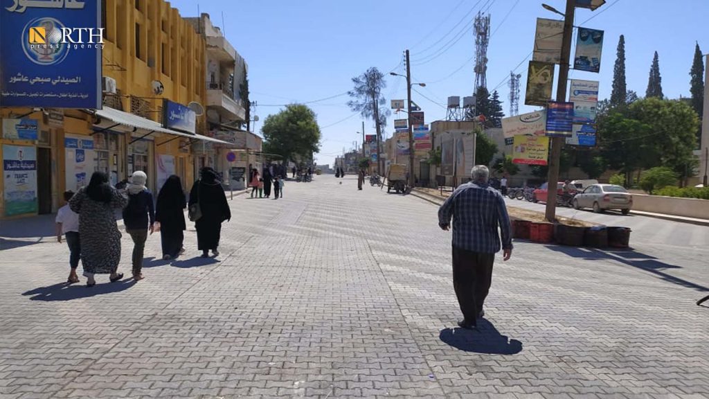 شارع السوق في مدينة أعزاز بريف حلب الشمالي- أرشيفية/ نورث برس