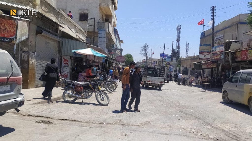شارع السوق في مدينة أعزاز بريف حلب الشمالي- نورث برس