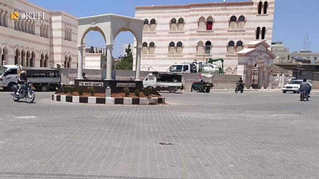 دوار التحرير في مدينة أعزاز بريف حلب الشمالي ـ نورث برس