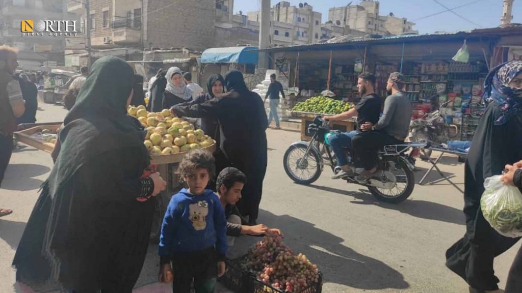 سوق الخضار في مدينة إدلب- نورث برس