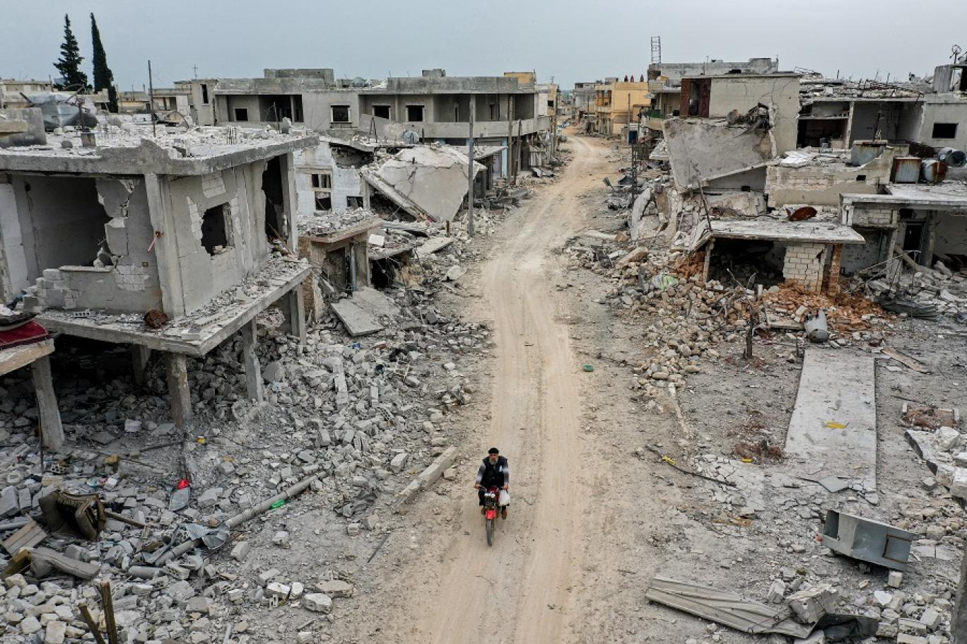 آثار الدمار الذي خلفته الحرب المستمرة في سوريا
