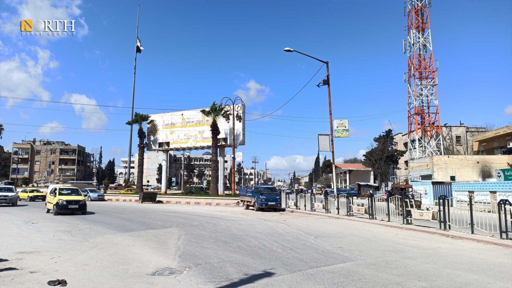 دوار السبع بحرات وسط مدينة ادلب- أرشيفية /نورث برس