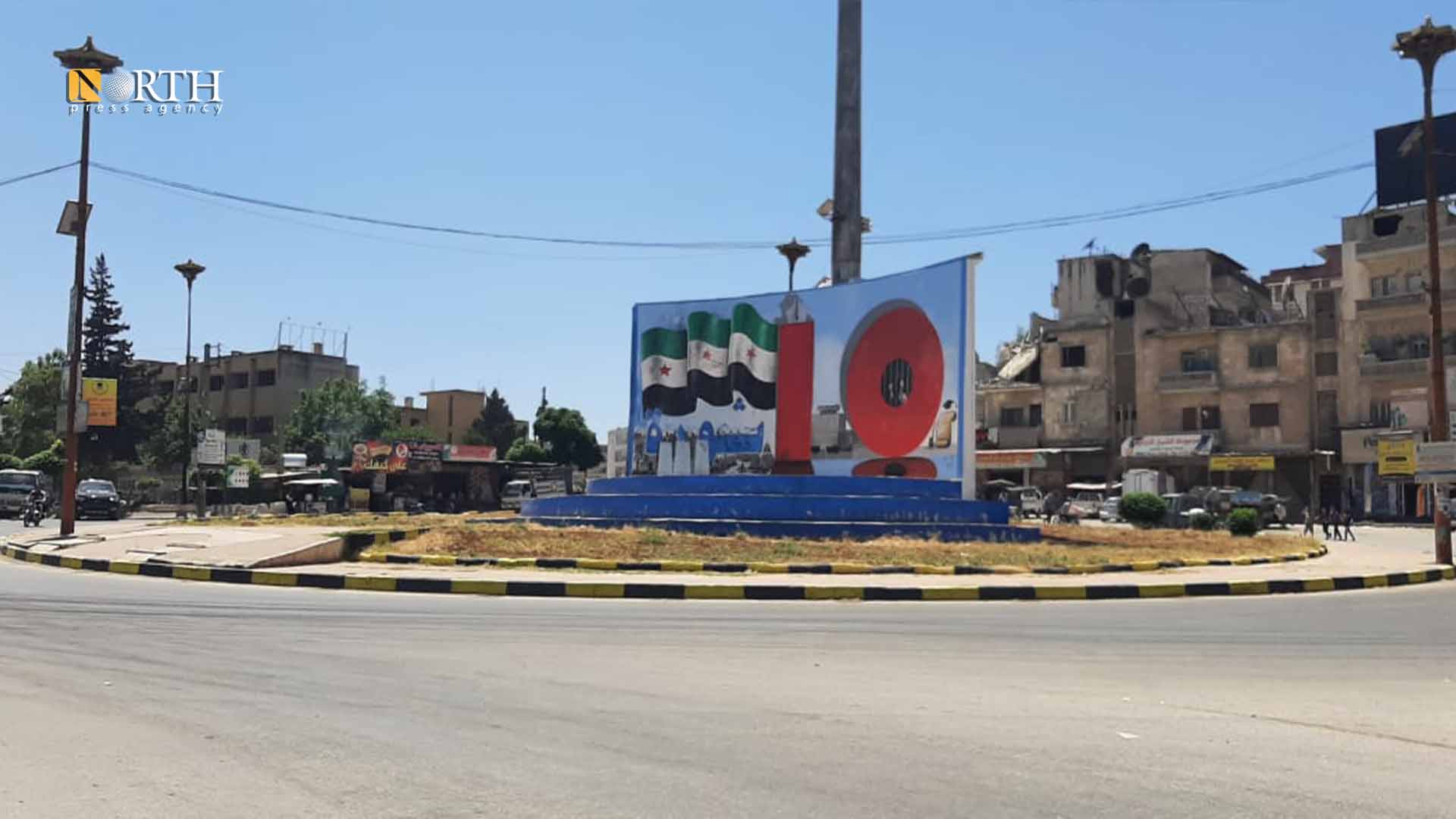 دوار المحراب في مدينة إدلب- نورث برس