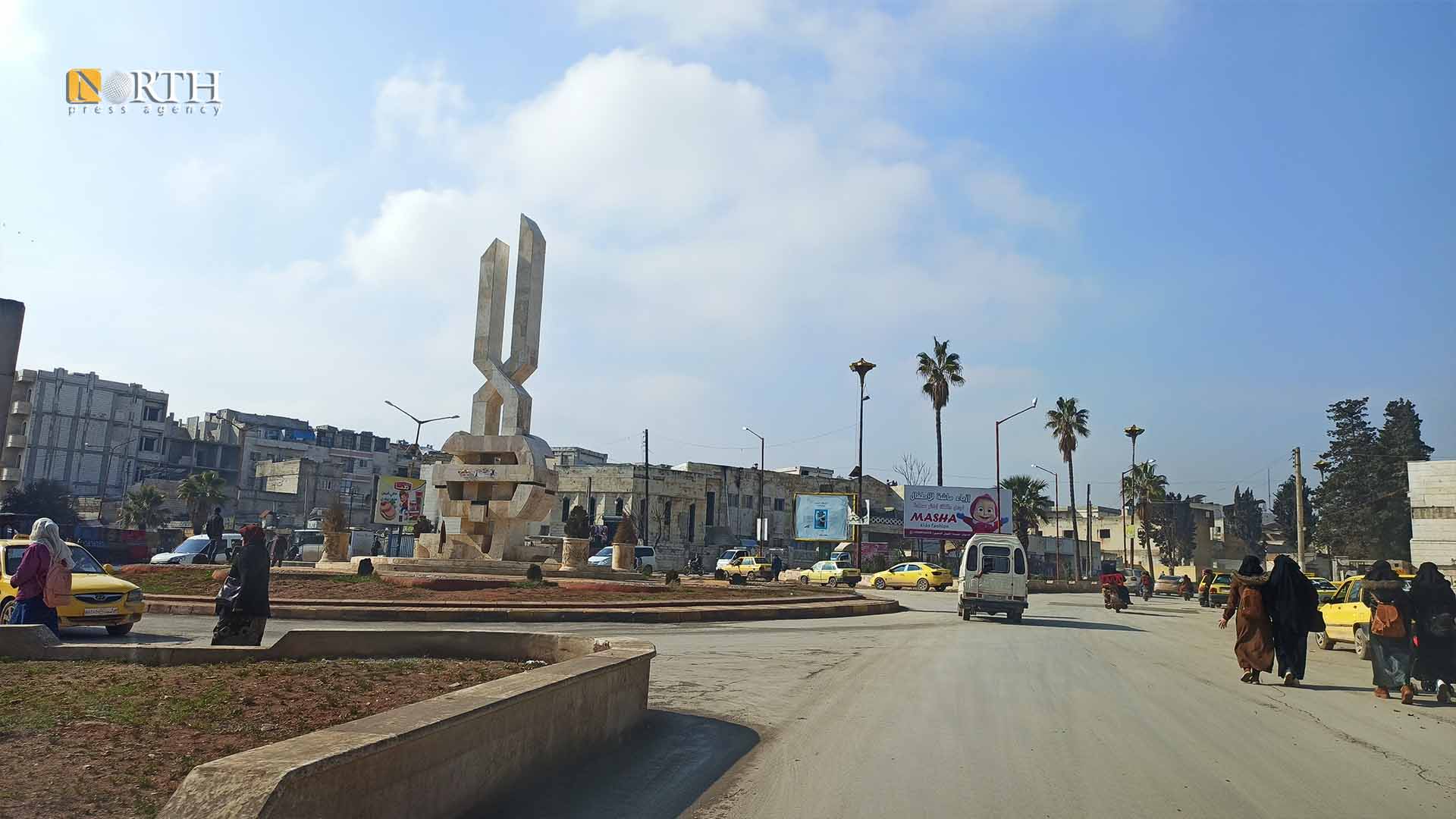 دوار المفتاح في إدلب- نورث برس