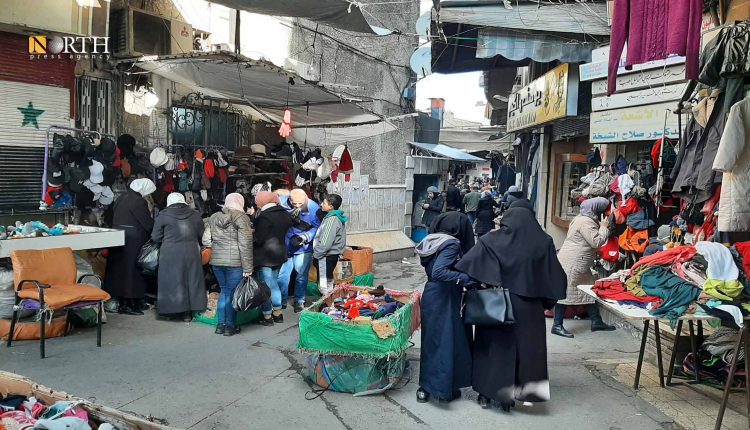 سوق الإطفائية الخاص بالألبسة المستعملة وسط دمشق- نورث برس