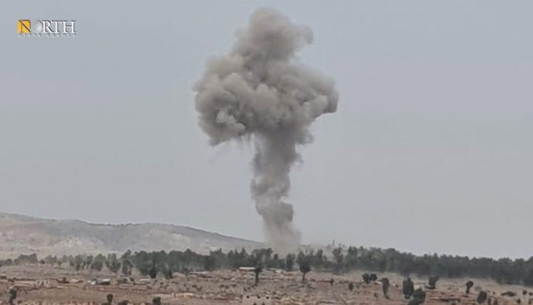 قصف على قرية في جبل الزاوية - أرشيفية/نورث برس