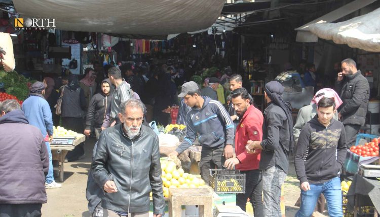 مدخل سوق مدينة منبج من الجهة الجنوبية- نورث برس