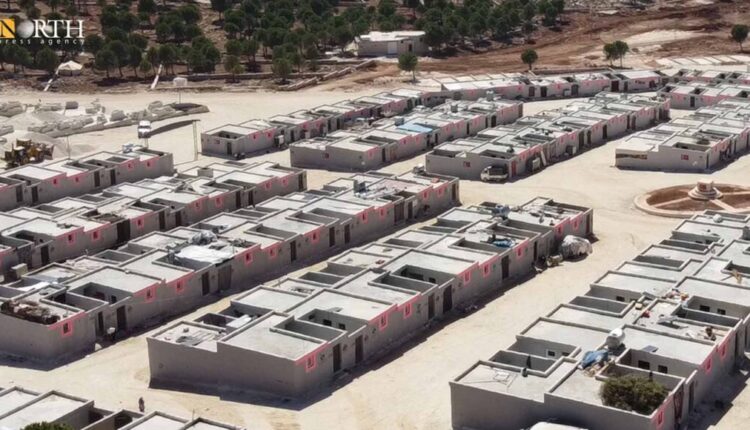 قرية كويت الرحمة أنشأتها تركيا في عفرين لتوطين مستوطنين فيها- نورث برس