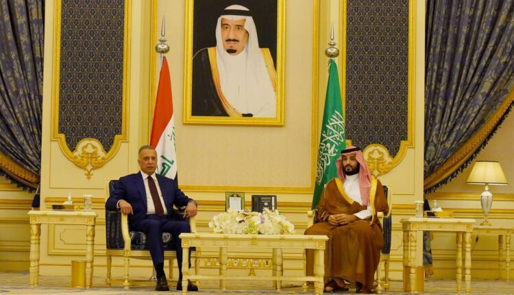 لقاء رئيس مجلس الوزراء العراقي مصطفى الكاظمي، بولي العهد السعودي الأمير محمد بن سلمان/ الموقع الرسمي لمجلس الوزراء العراقي