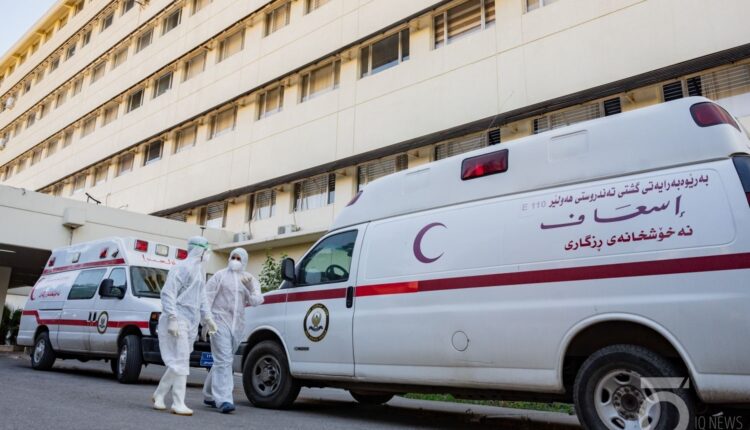عربات إسعاف أمام مشفى رزكاري في أربيل عاصمة إقليم كردستان- إنترنت