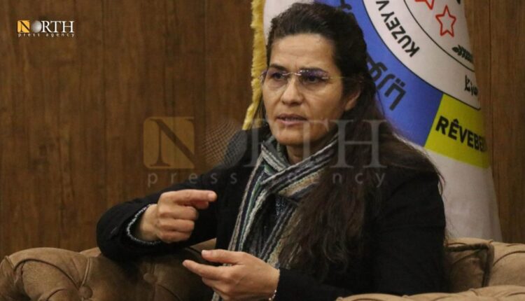 إلهام أحمد رئيسة الهيئة التنفيذية لمجلس سوريا الديمقراطية ـ نورث برس