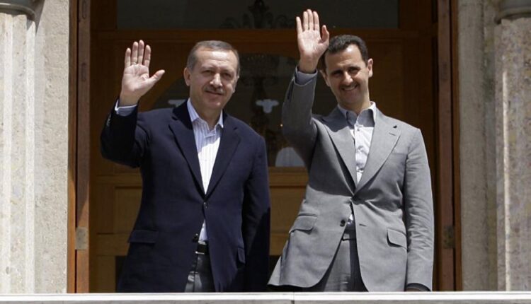 الرئيس السوري بشار الأسد مع نظيره أردوغان