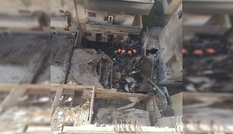 مكان سقوط المروحية في مدينة حماة - متداول