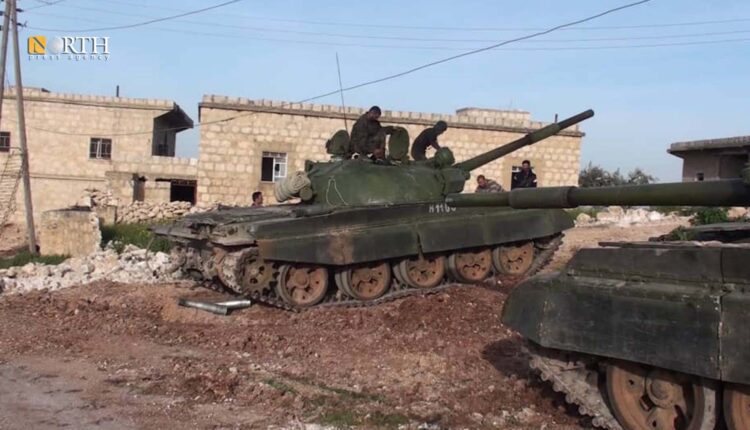 عناصر من تشكيلات عسكرية إيرانية بريف حلب الشمالي- نورث برس