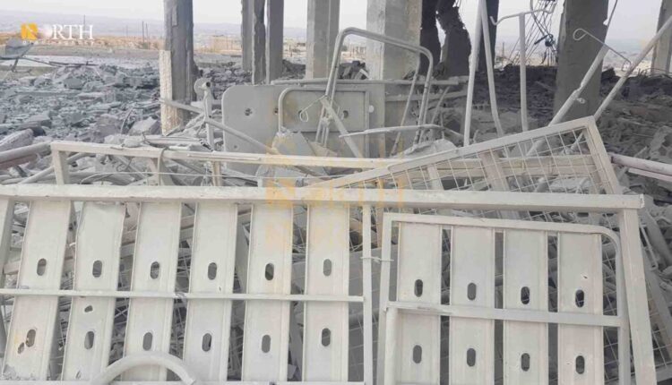 آثار الدمار في مشفى الأطفال على تلة مشتنور بكوباني جراء قصف تركي - نورث برس