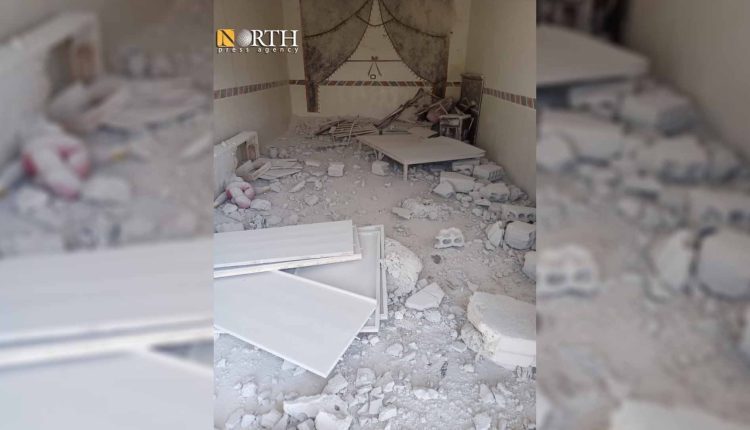 آثار قصف تركي سابق على بلدة زركان بريف الحسكة - نورث برس/ أرشيفية