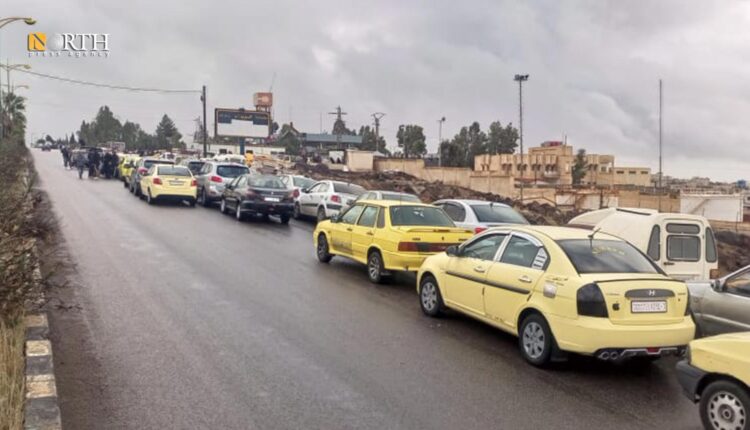 أزمة خانقة على محطة وقود لبيع البنزين في مدينة السويداء - نورث برس