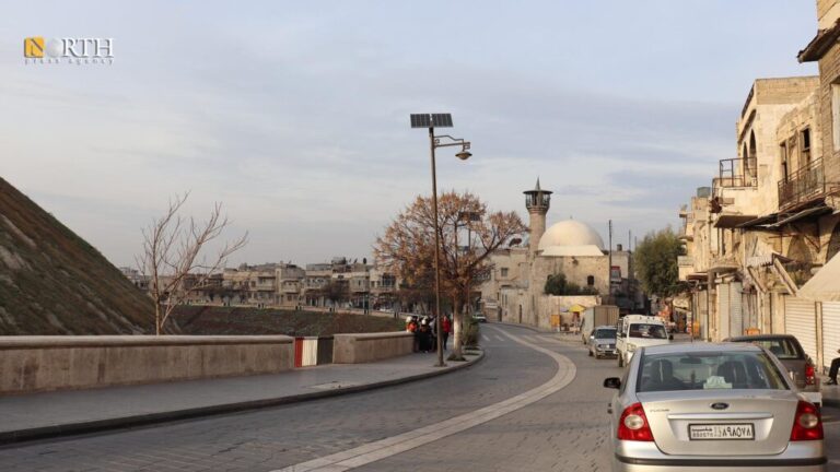 توقف حركة السكان والسيارات في حلب الأحد الماضي– نورث برس