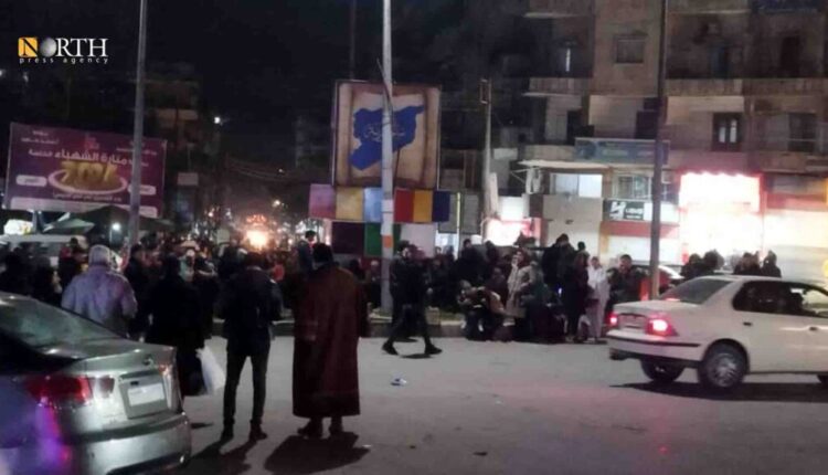 سكان في حلب يهرعون إلى الشوارع بعد هزة أرضية جديدة ضربت البلاد ظهر الاثنين- نورث برس