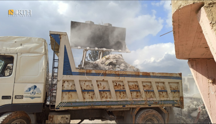 بلدة جنديرس بريف عفرين منكوبة جراء الزلزال المدمر - نورث برس