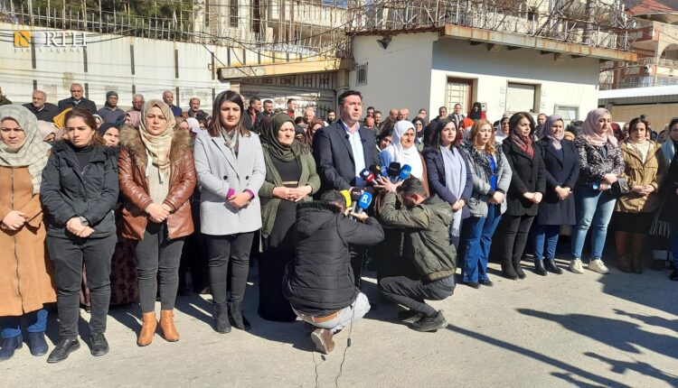 بيان للإدارة الذاتية أمام مقر الأمم المتحدة في القامشلي – نورث برس