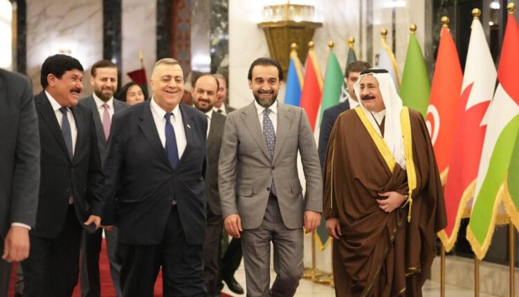 رئيس اتحاد البرلمان العربي والبرلمان العراقي محمد الحلبوسي يستقبل رئيس مجلس الشعب السوري حموده الصباغ - وسائل إعلام عراقية