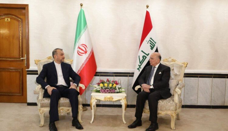 وزیر الخارجية الإيراني أمير عبداللهيان مع نظيره العراقي فؤاد حسين- إنترنت
