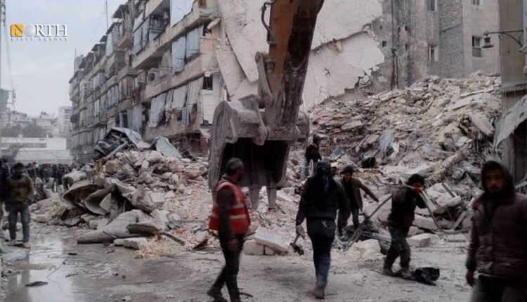 أضرار سببها الزلزال في مدينة حلب - نورث برس / أرشيفية