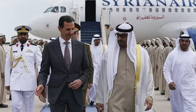 الرئيس الإماراتي محمد بن زايد آل نهيانوالرئيس السوري بشار الأسد