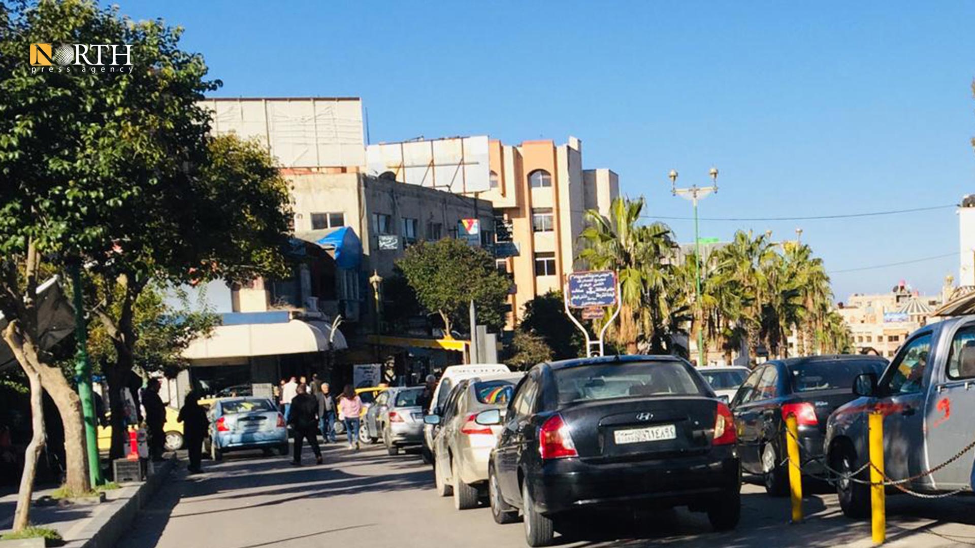 الشارع الرئيسي قريب مبنى محافظة السويداء - نورث برس