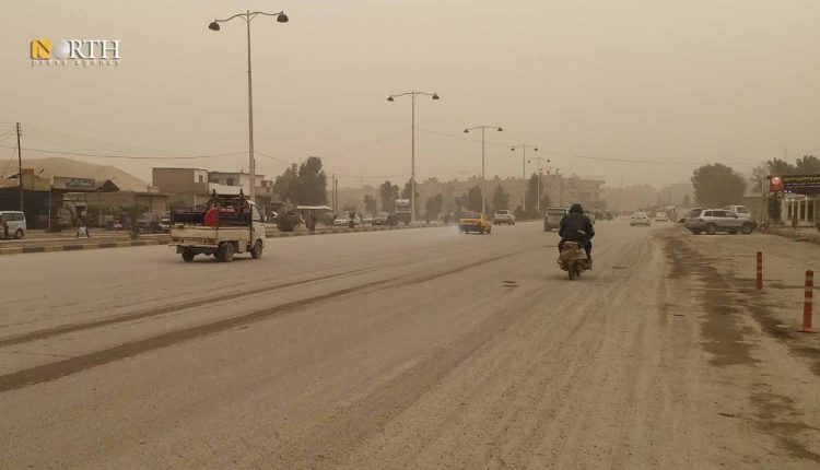 عاصفة غبارية تضرب مدينة الحسكة شمال شرقي سوريا- نورث برس/أرشيفية