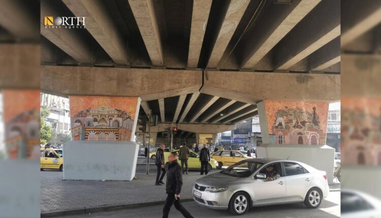 لوحتان لأبرز معالم دمشق تحت جسر فيكتوريا - نورث برس