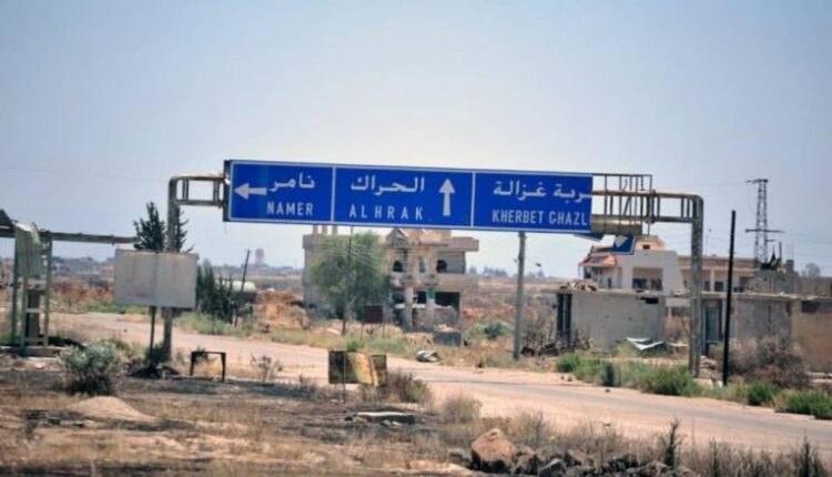 مدخل بلدة خربة غزالة بريف درعا الشرقي - أنترنت