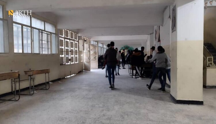 مركز إيواء- مدرسة رحمة الحطاب ضمن حي سيف الدولة بمدينة حلب- نورث برس