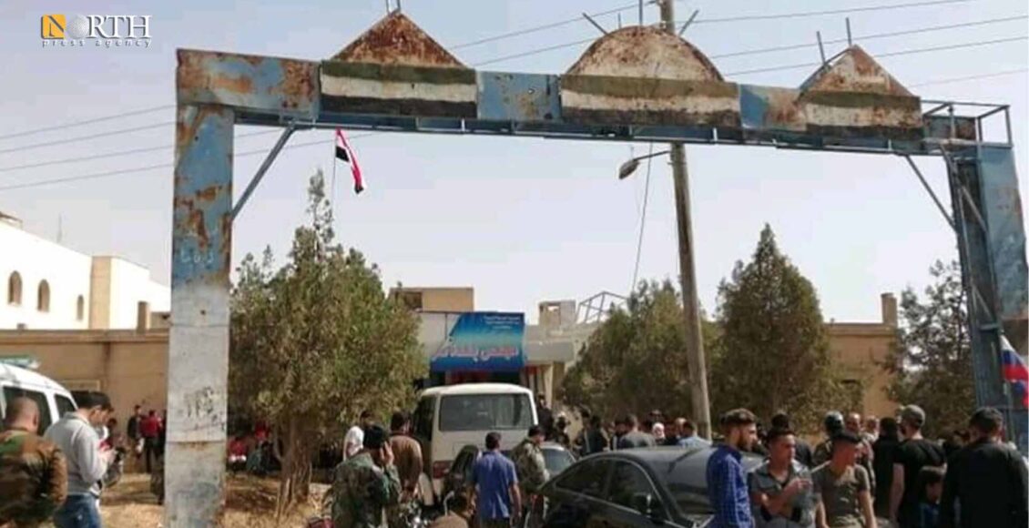 مركز تسوية أوضاع في بلدة نصيب بريف درعا الشرقي - نورث برس/ أرشيف