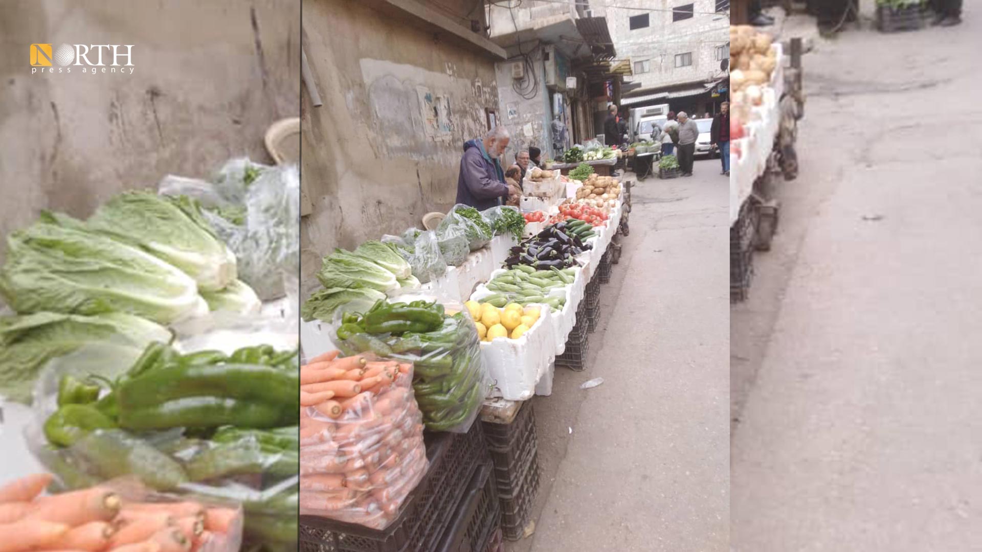 أحد بسطات الخضراوات في دمشق ـ نورث برس