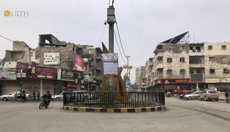 دوار السنتر في مدينة الباب شرقي حلب - نورث برس