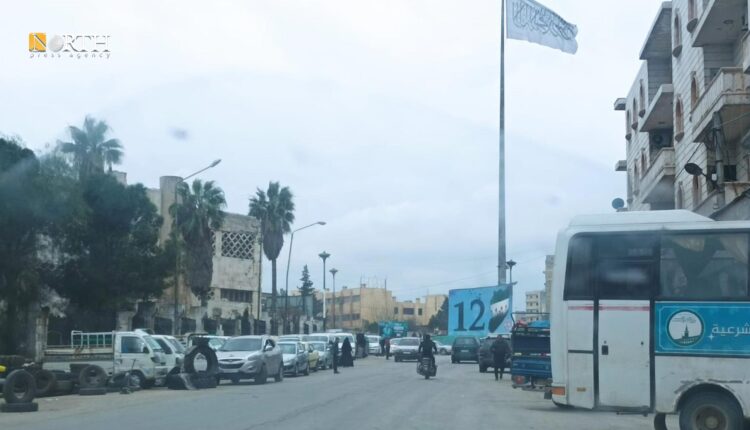 دوار المحراب عند مدخل مدينة إدلب من الجهة الشمالية الشرقية- نورث برس