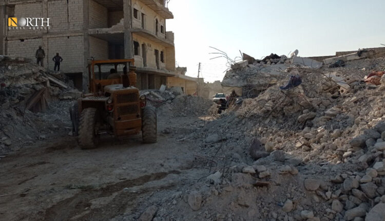 أنقاض زلزال شباط فبراير المدمر في جنديرس بريف عفرين - نورث برس أرشيفية