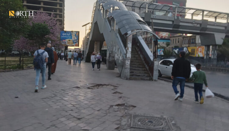 شارع شكري القوتلي بجانب جسر الثورة بعد إزالة البسطات - نورث برس