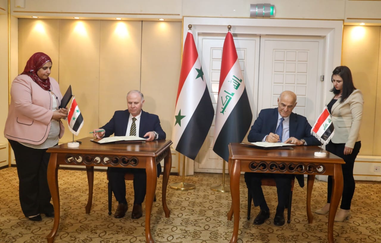 وزارة الموارد المائية العراقية توقع تفاهمات مشتركة مع نظيرتها الري السورية في بغداد - وزارة الموارد المائية العراقية