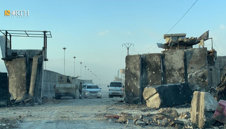 آثار المعارك عند مدخل سجن الصناعة في الحسكة بعد محاولة الفرار الفاشلة لعناصر داعش - نورث برس أرشيفية