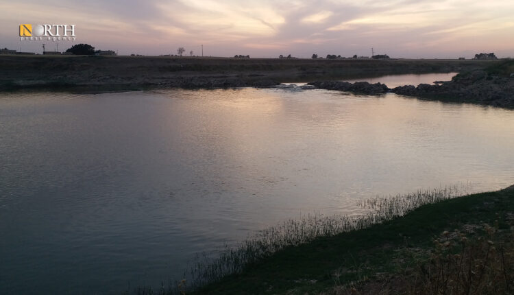 مجرى لنهر الخابور بالقرب من قرية العنكزي غرب الحسكة – نورث برس