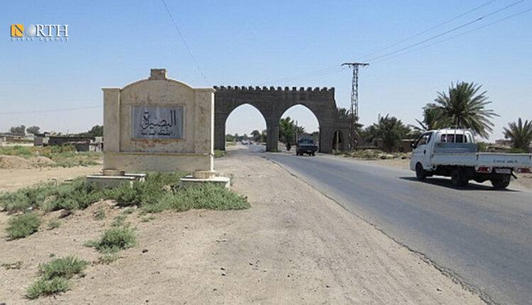 مدخل بلدة آبريها في البصيرة بريف دير الزور الشرقي – نورث برس