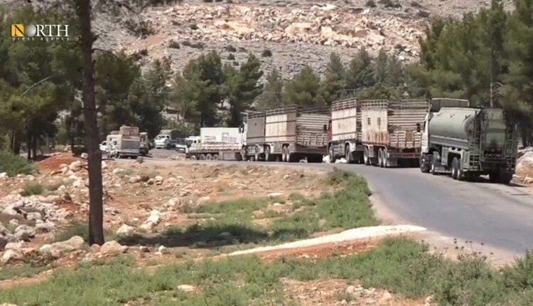 معبر الغزاوية الواصل بين عفرين وإدلب شمال غرب سوريا - نورث برس