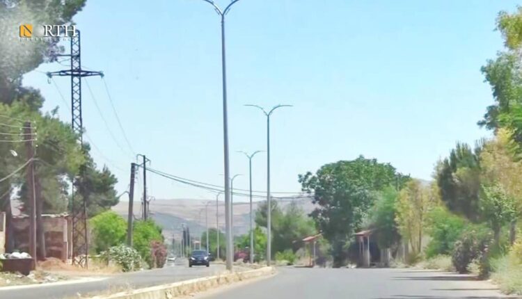جانب من الطريق الرئيسي المتفرع عنه شارع المزارع بريف دمشق - نورث برس