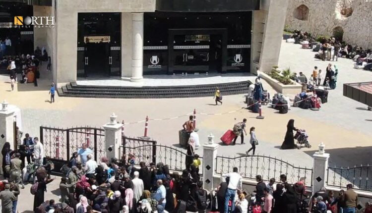 ساحة معبر باب الهوى ضمن الاراضي السورية- نورث برس