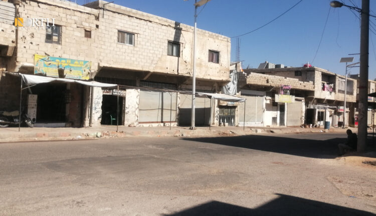 محال مغلقة في سوق درعا البلد التجاري – نورث برس